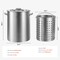 Stainless Steel Stockpot with Basket Lid and Handle for Boiling Steaming or Frying